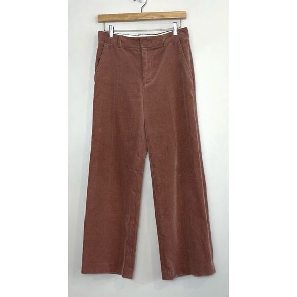 CLUB MONACO High Rise Wide-Leg Cords in Mauve - Picture 1 of 11